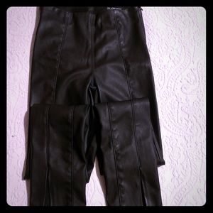 Black leather leggings
